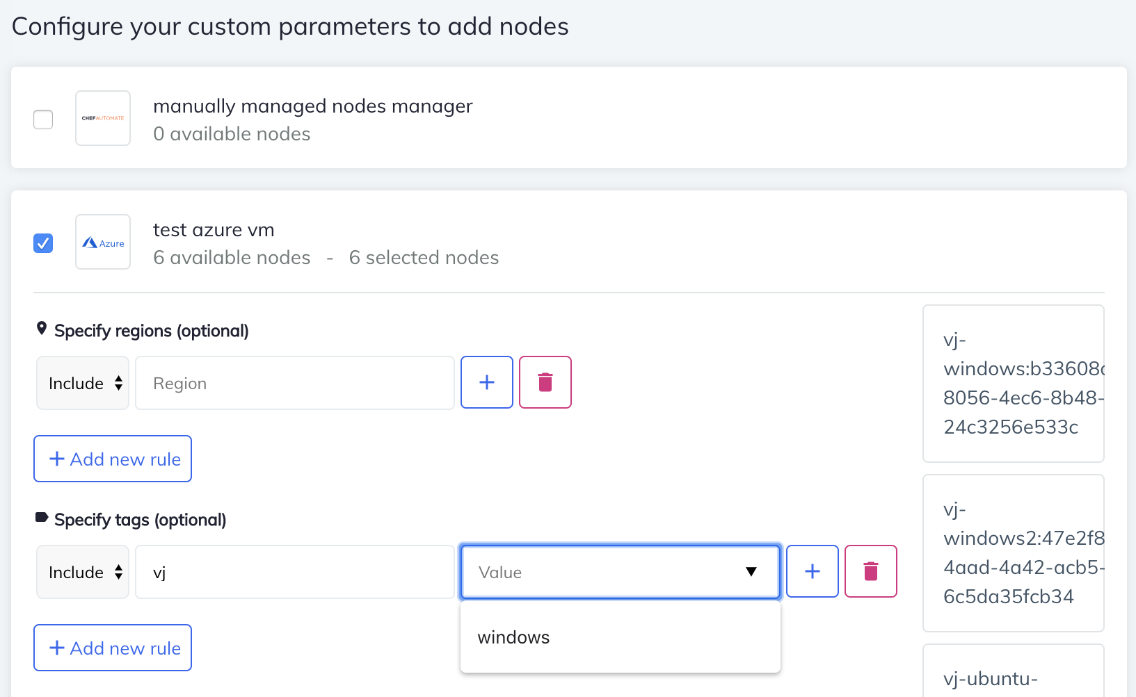 Chef Automate Create Azure-VM Scan Job